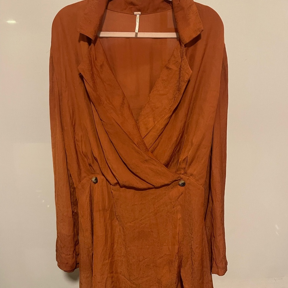 Free People Rust Wrap Mini Dress - Women - Picture 4 of 9